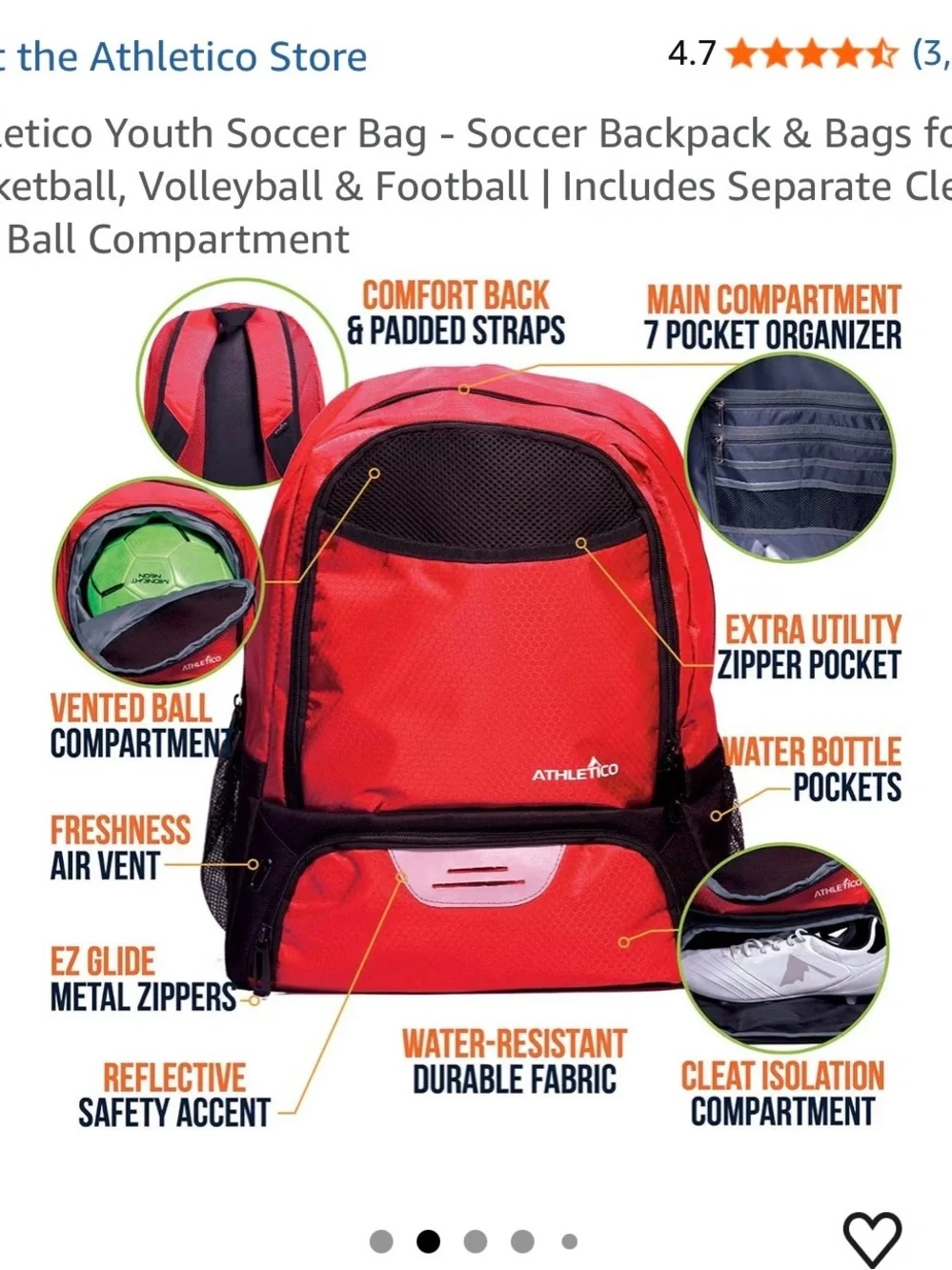 Red and Black Soccer Backpack